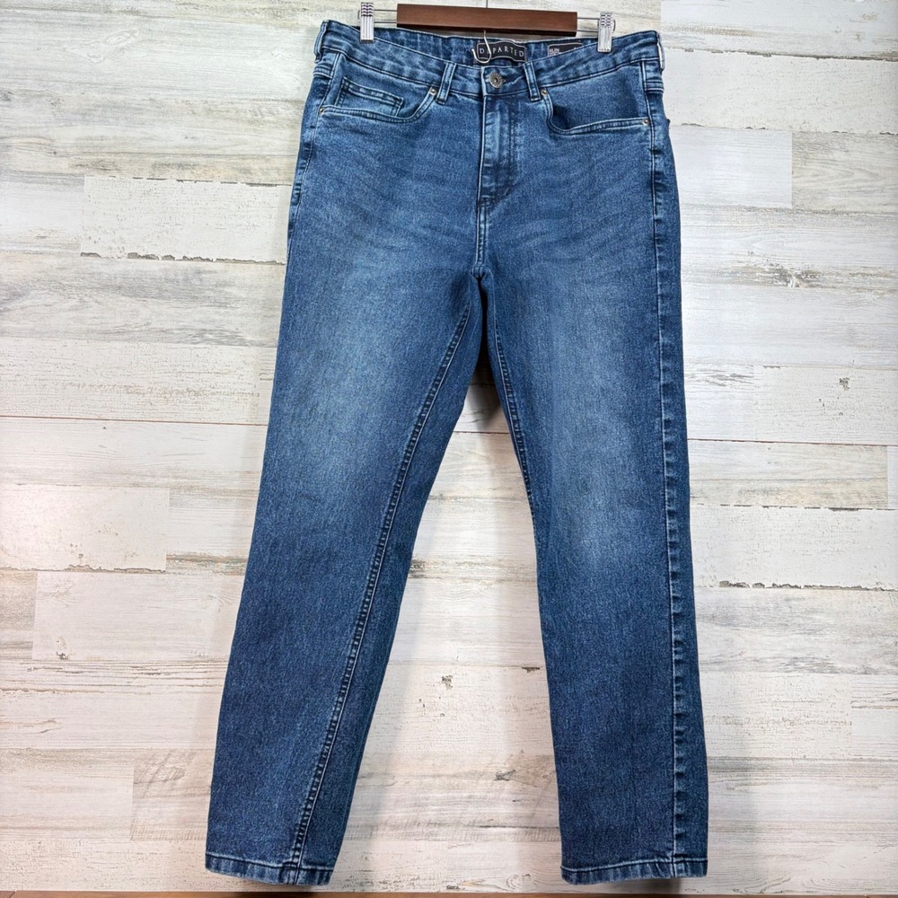 Departed Mens Slim Fit Jeans Blue Medium Wash Stretch Denim 34x29 Casual Urban